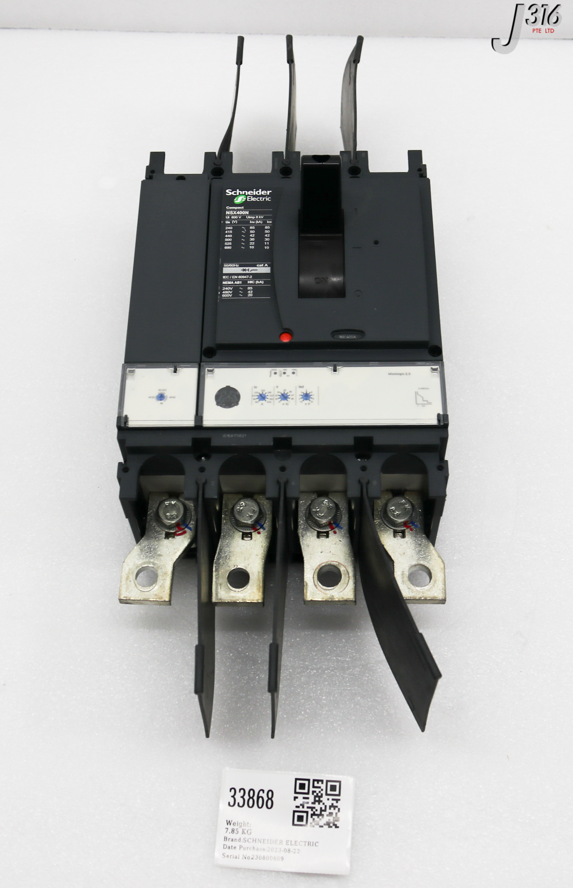 s　ジュン42個 33868 SCHNEIDER ELE 4-POLE CIRCUIT BREAKER, 160/400A, LV432694SPDR